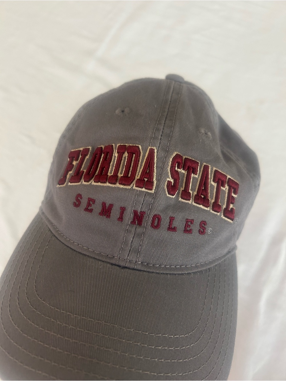 Legacy Florida State Seminoles Gray Adjustable Dad Hat FSU Embroidered NCAA